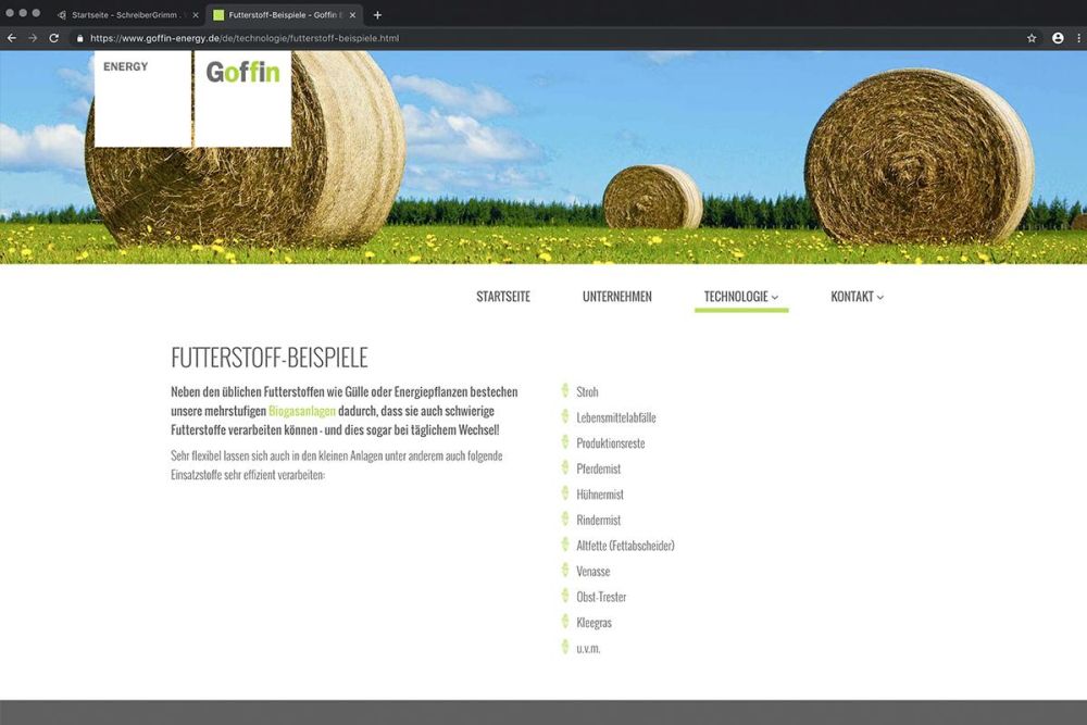 Futterstoff Beispiele Goffin Energy