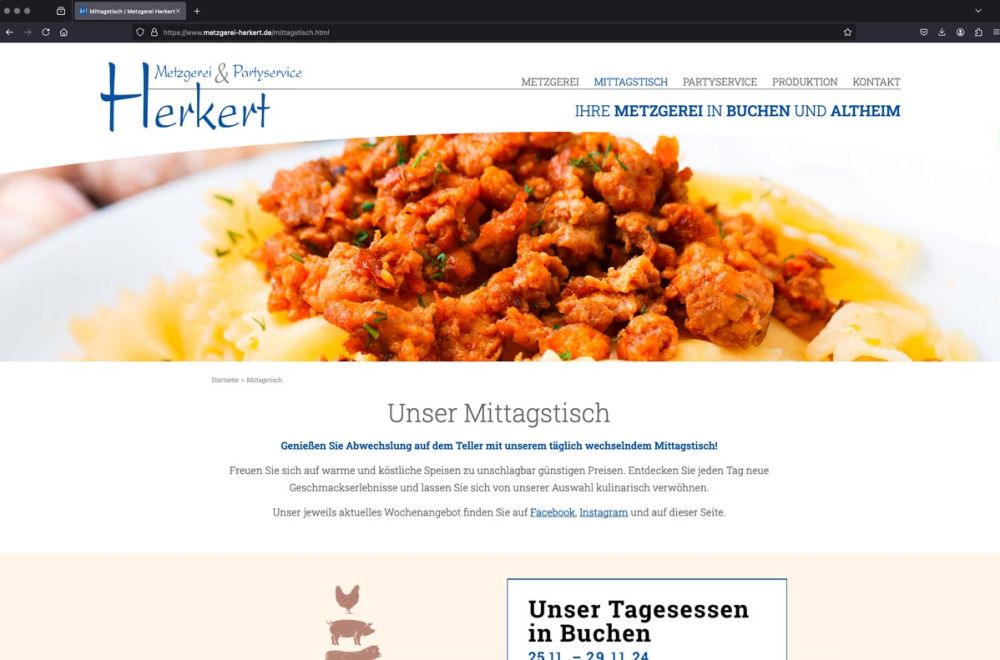 Screenshot Mittagstisch