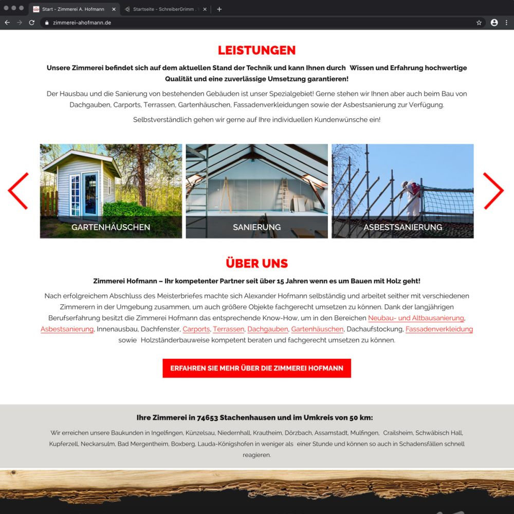 Startseite Zimmerei Hofmann