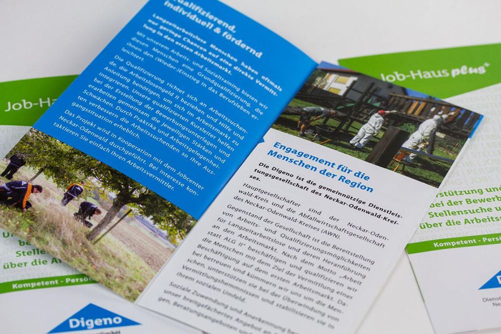 Flyer für die verschiedenen Einsatzbereiche der Digeno