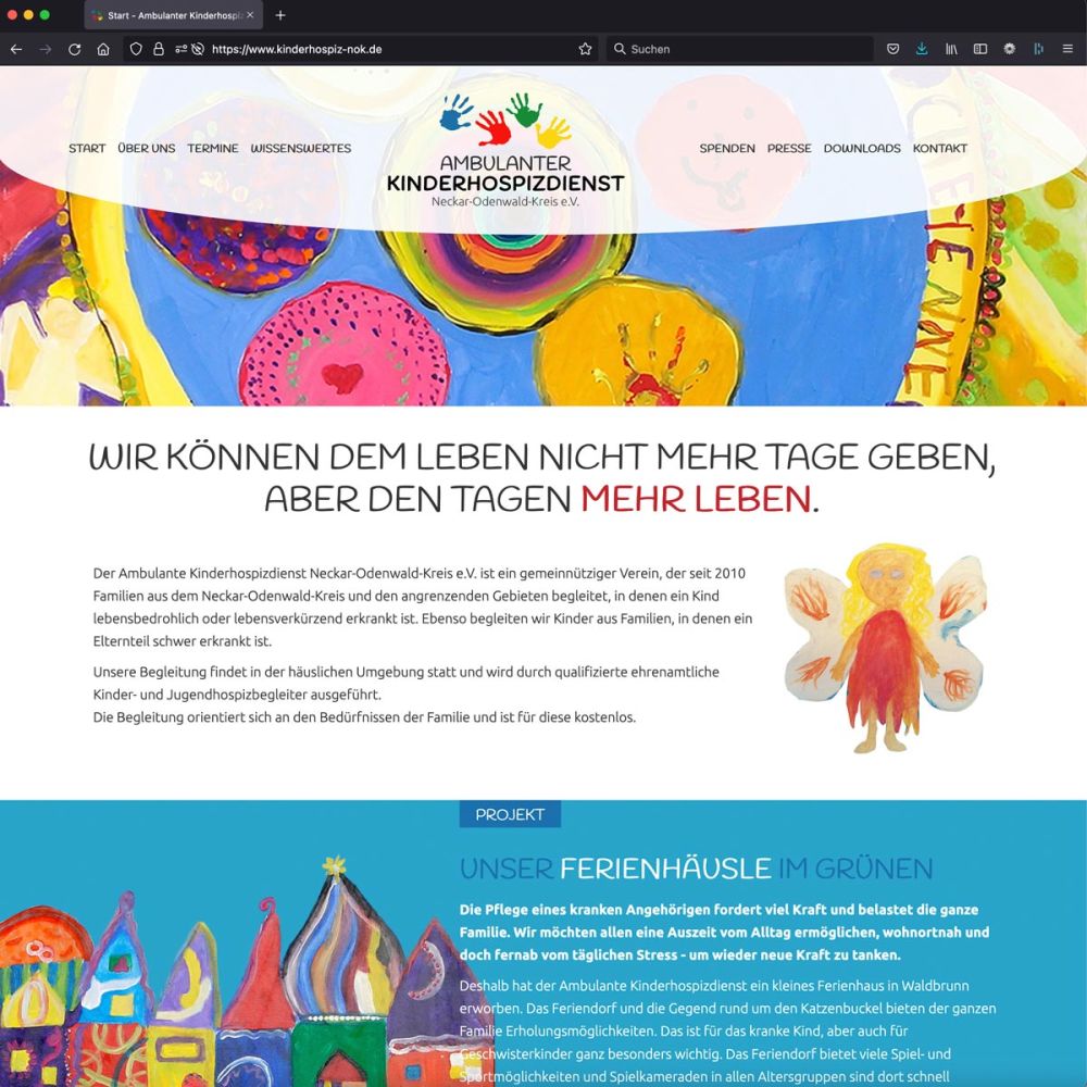 Screenshot Startseite