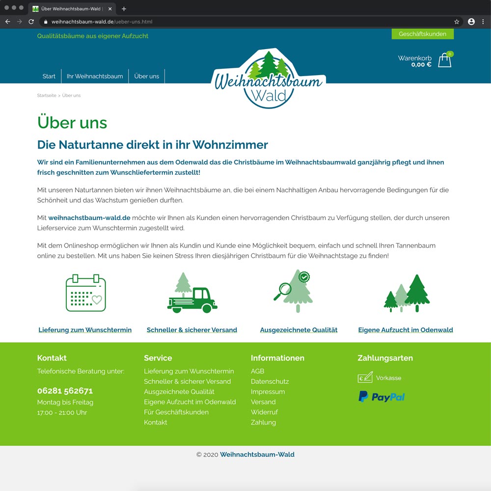 Über den Weihnachtsbaum Wald