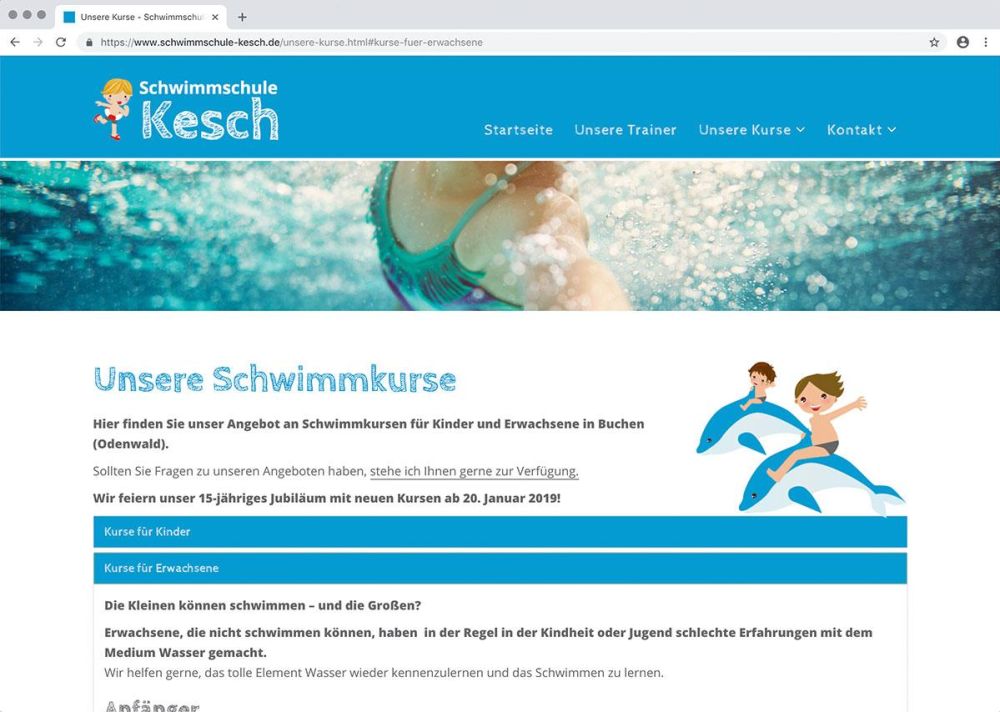 Schwimmkurse bei der Schwimmschule Kesch