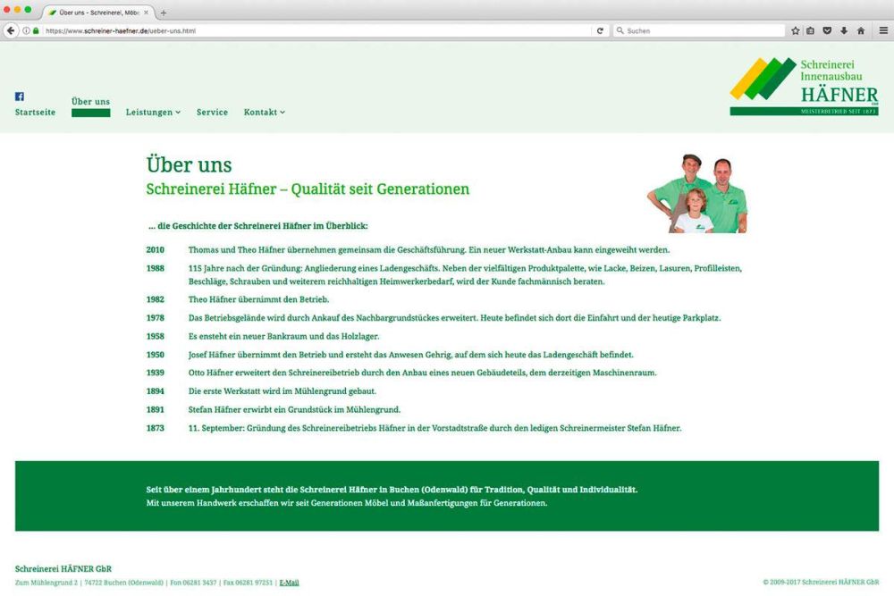 Über die Schreinerei Häfner