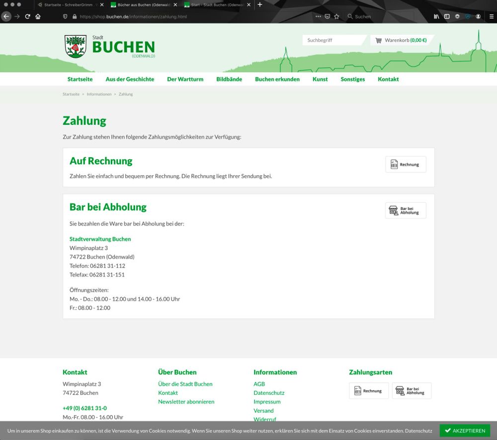 Zahlung im Online Shop