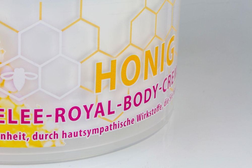 Details der Gelee Royale Body Creme Verpackung