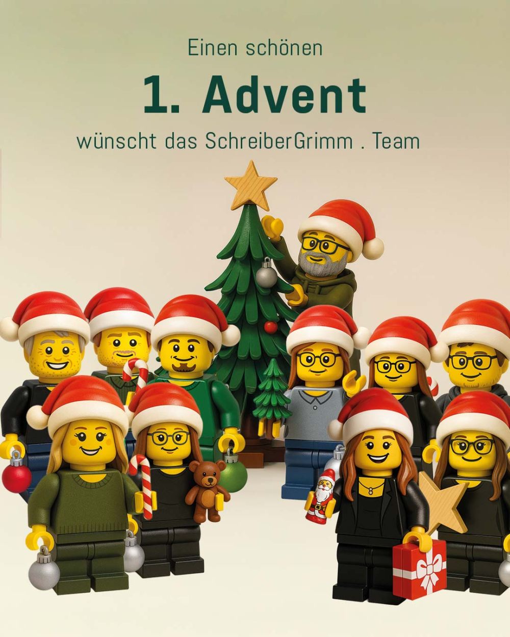 Das Team von SchreiberGrimm als Lego Figuren