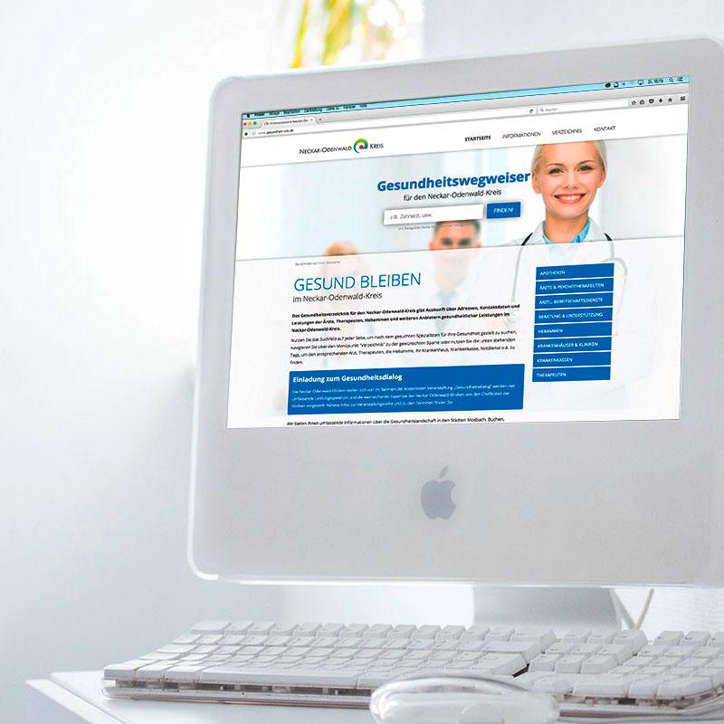 Webseite Gesundheitswegweiser Neckar Odenwald Kreis