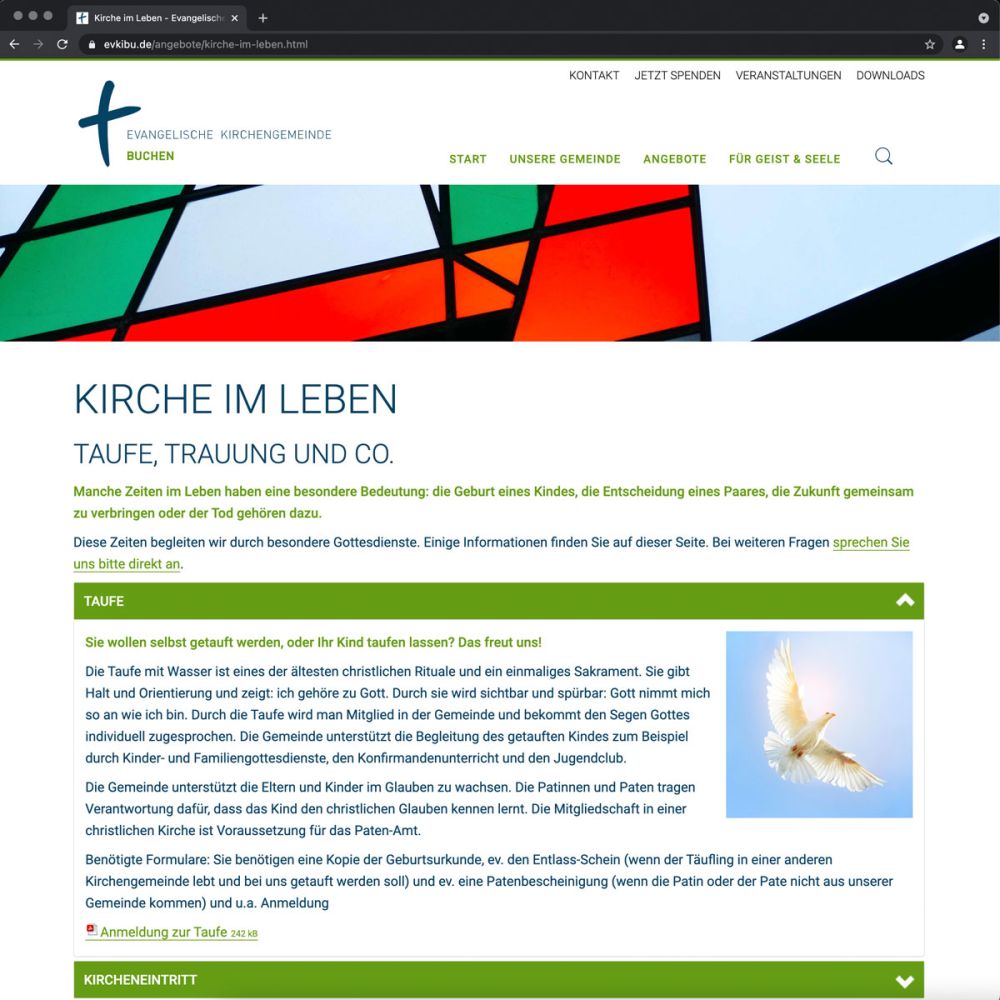 Screenshot Kirche im Leben