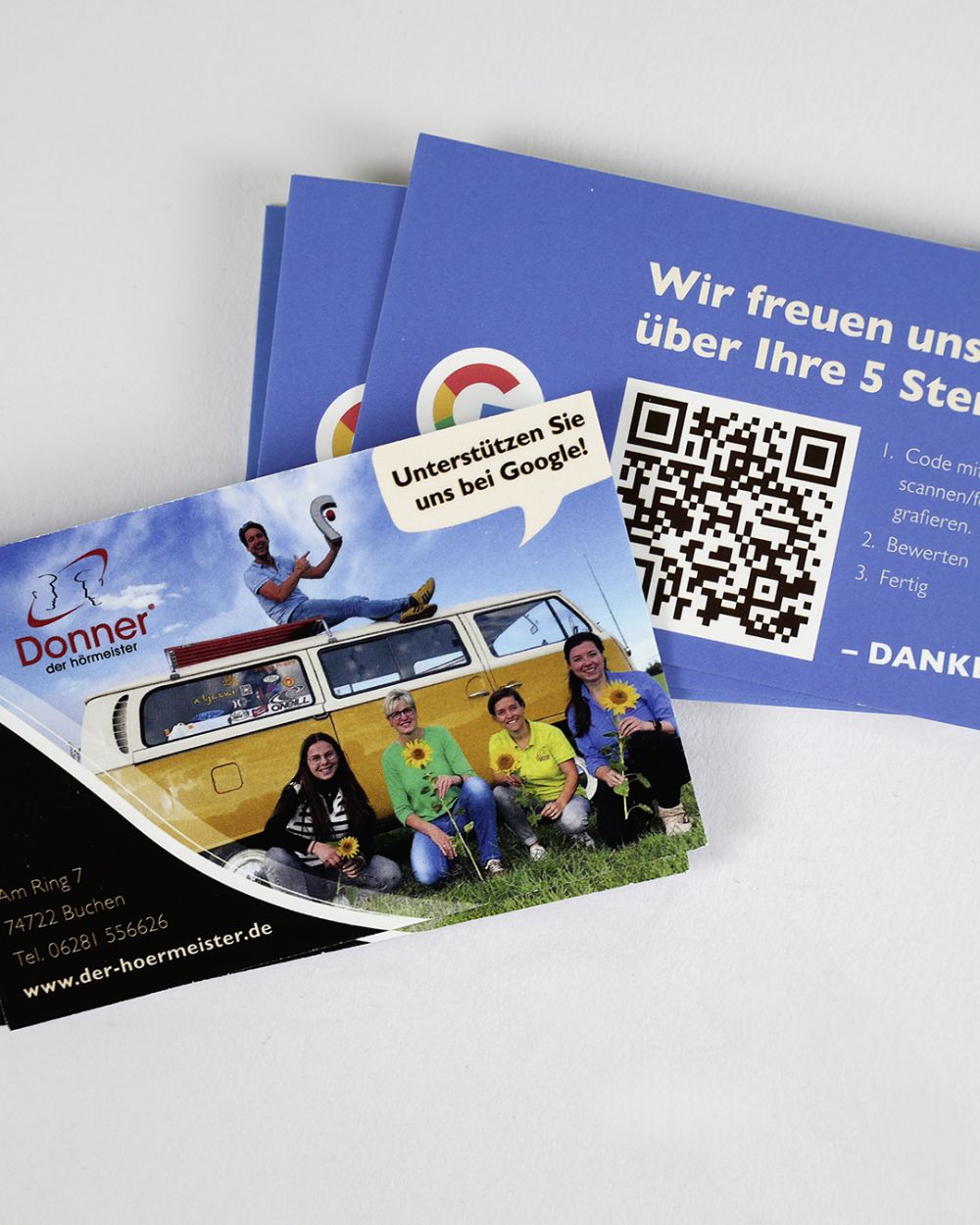 Visitenkarten mit Google Review QR-Code