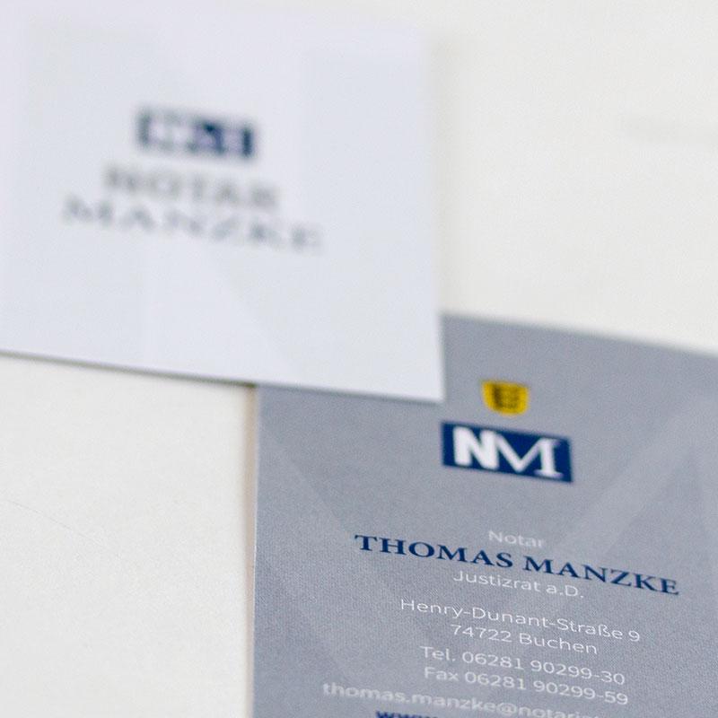 Geschäftsausstattung für Notar Manzke in Buchen