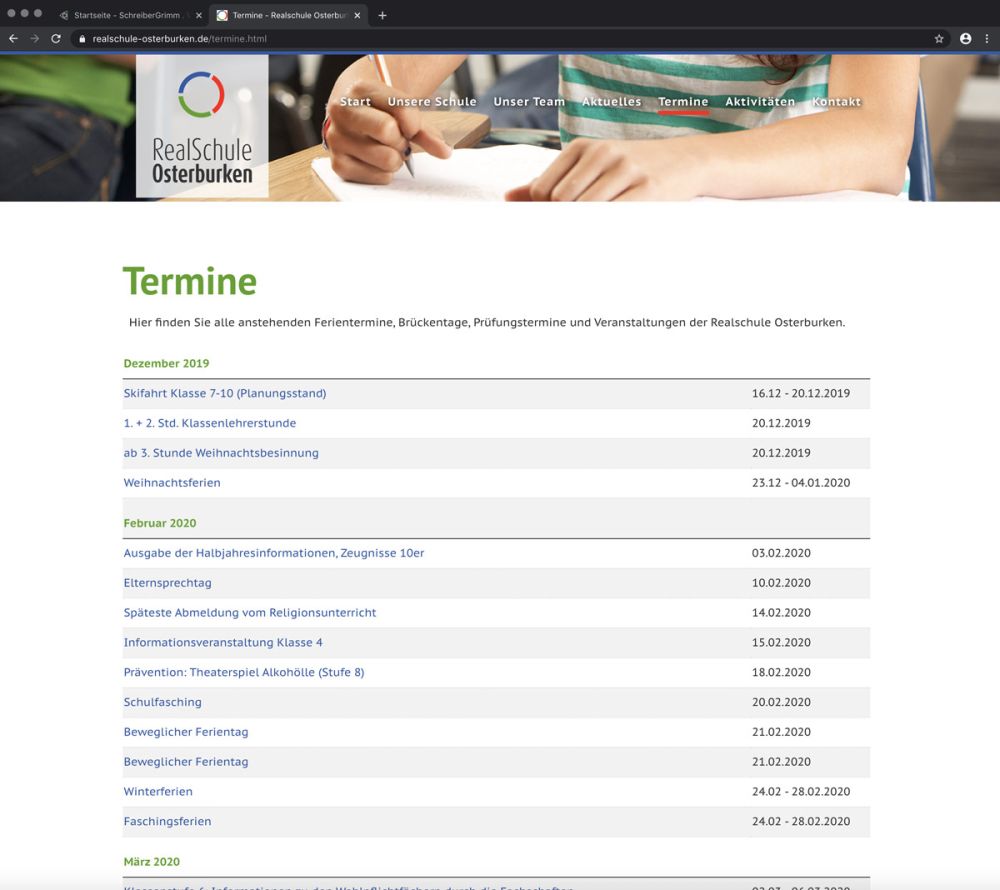 Termine der Realschule Osterburken
