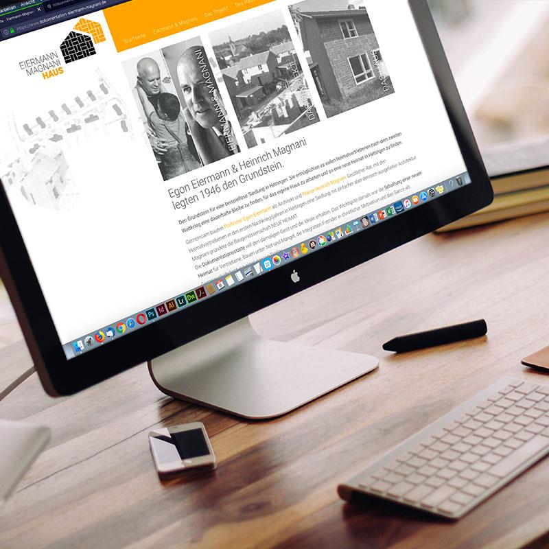 Die Webseite der Eiermann-Magnani-Dokumentationsstätte