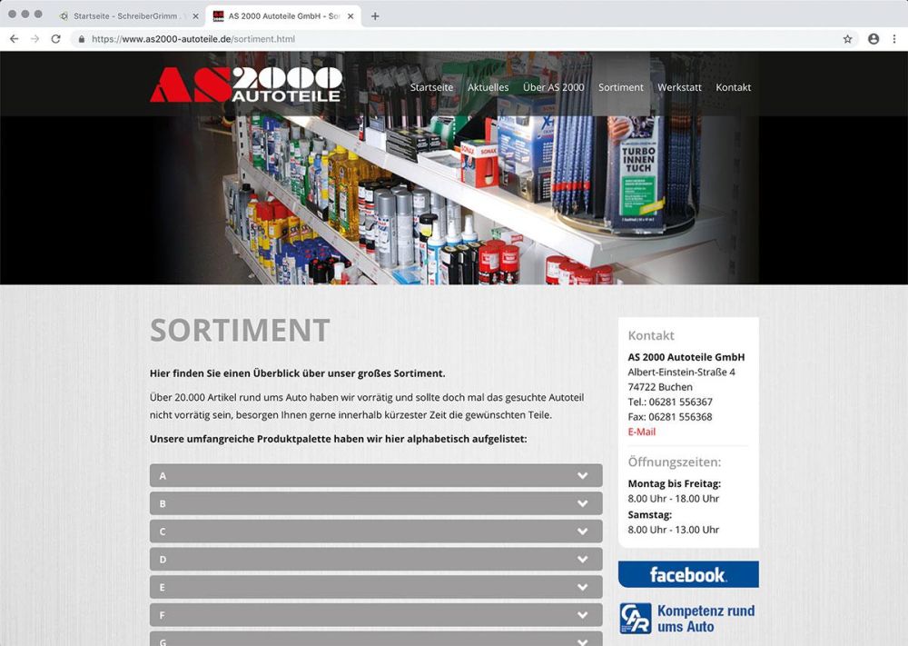 Sortiment von AS2000