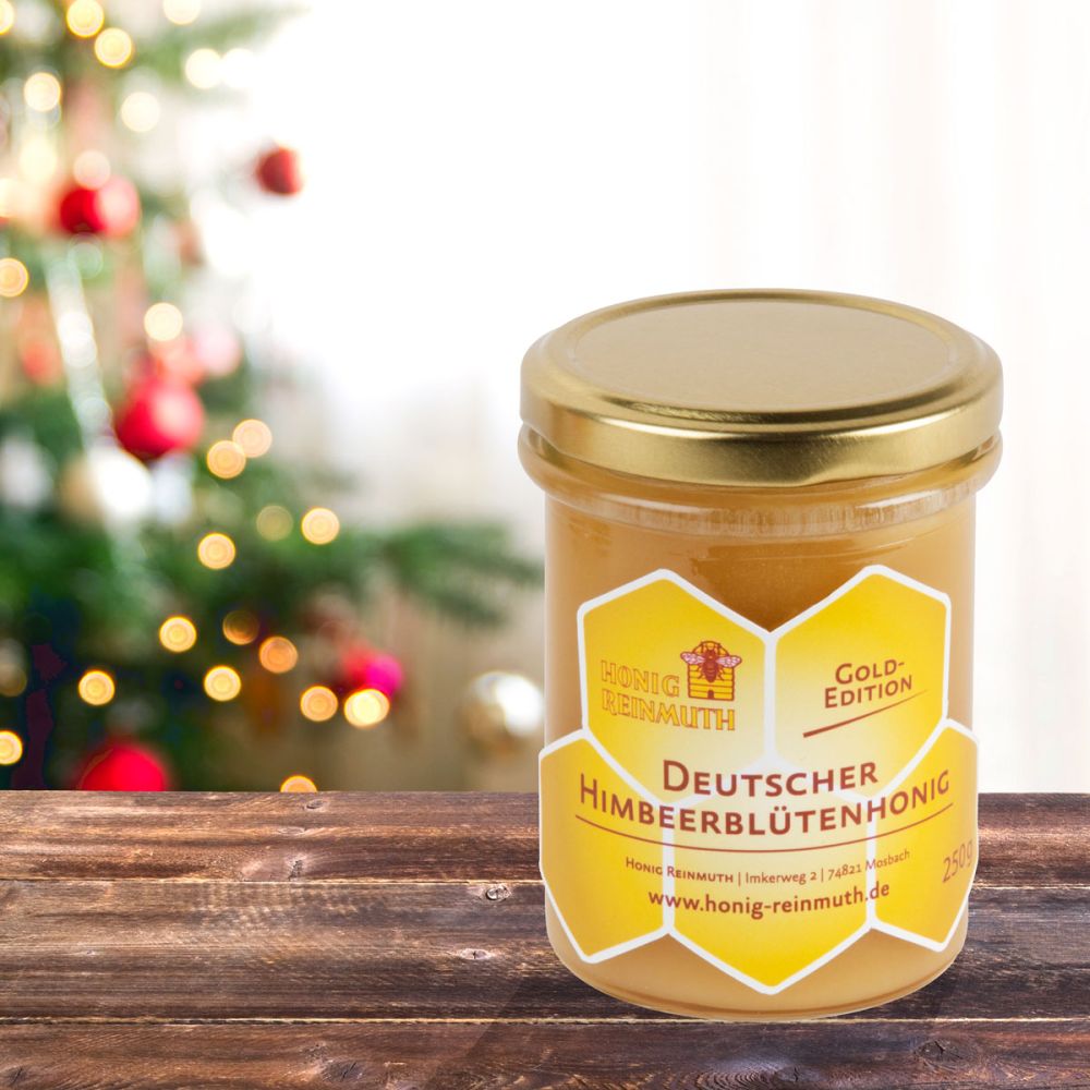 Deutscher Himbeerblütenhonig in der Goldedition