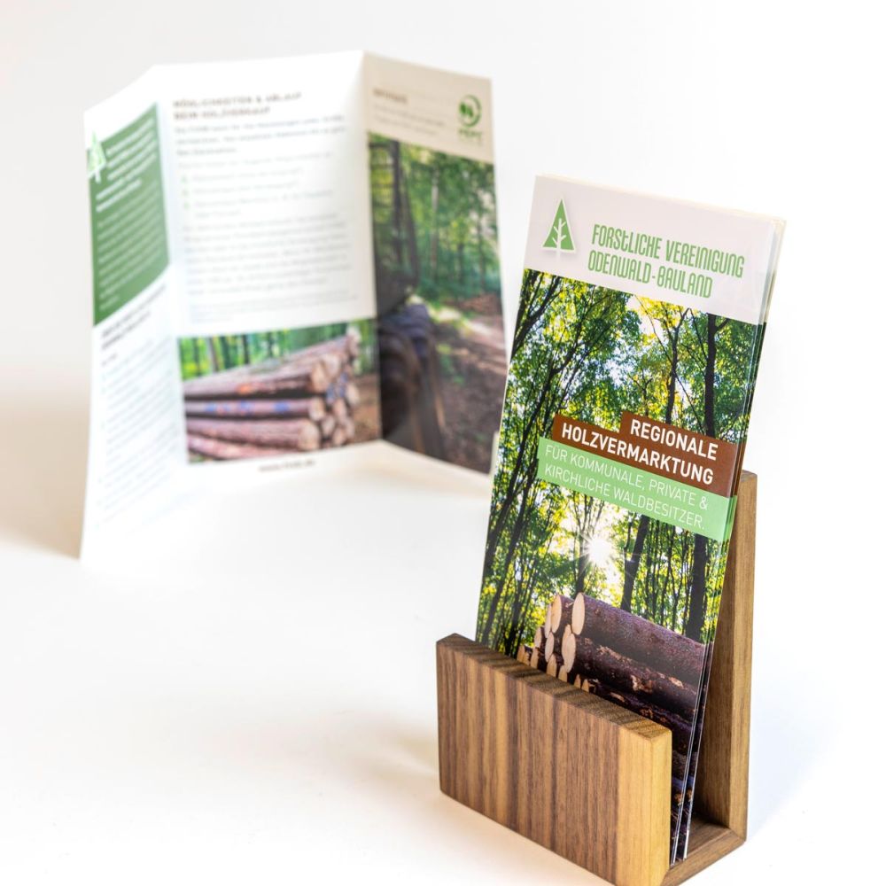 Flyer in Ständer für forstliche Vereinigung Odenwald Bauland eG