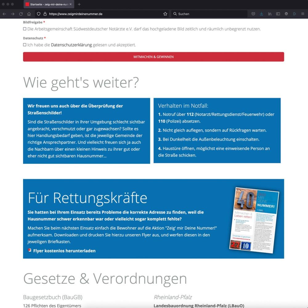 Informationen auf der Webseite der AGSWN