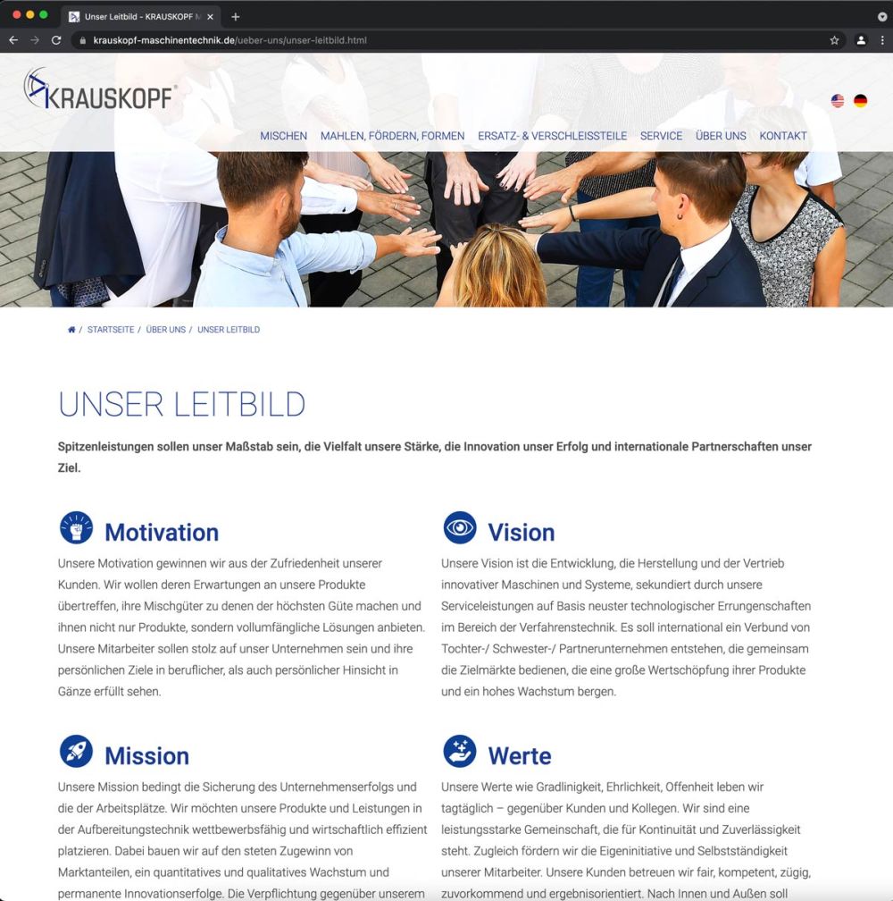 Screenshot Leitbild KRAUSKOPF