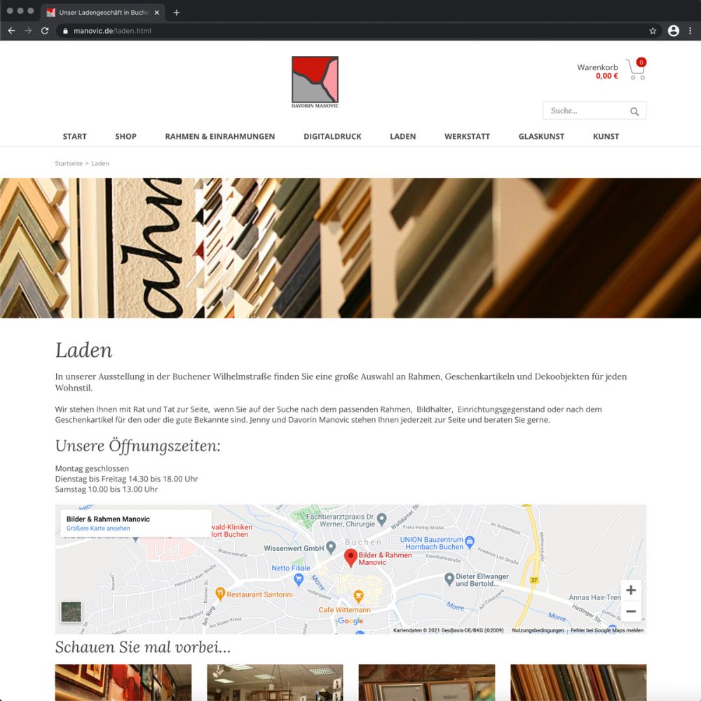Screenshot Ladenadresse