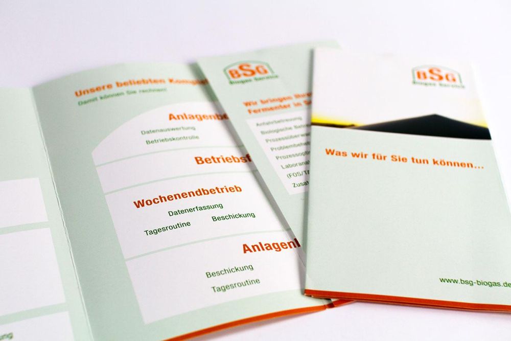 4teilige Faltflyer für BSG Biogas