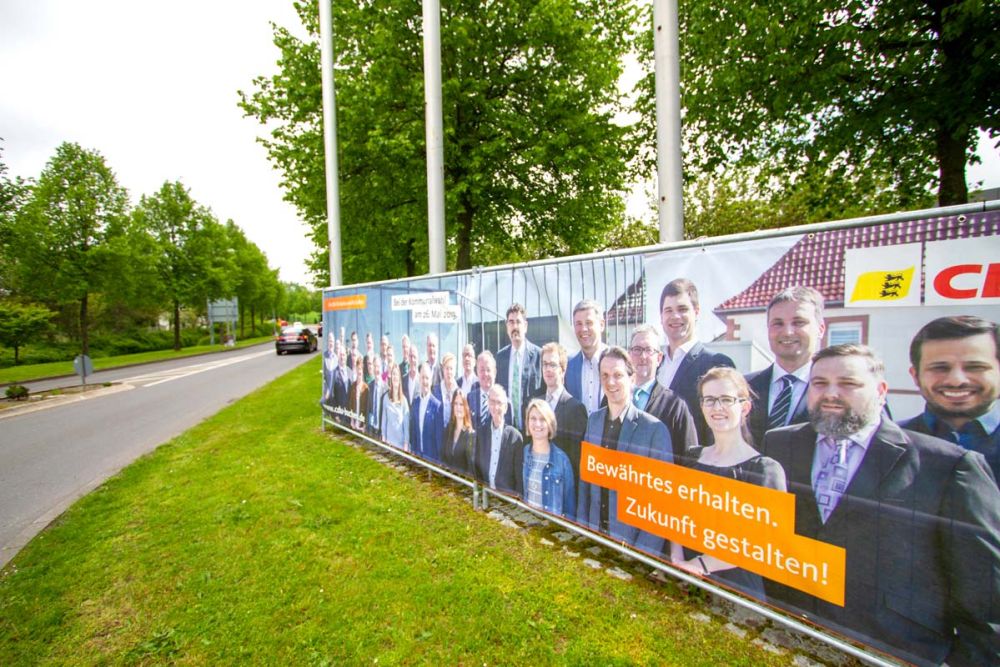 Großes Bauzaunbanner CDU