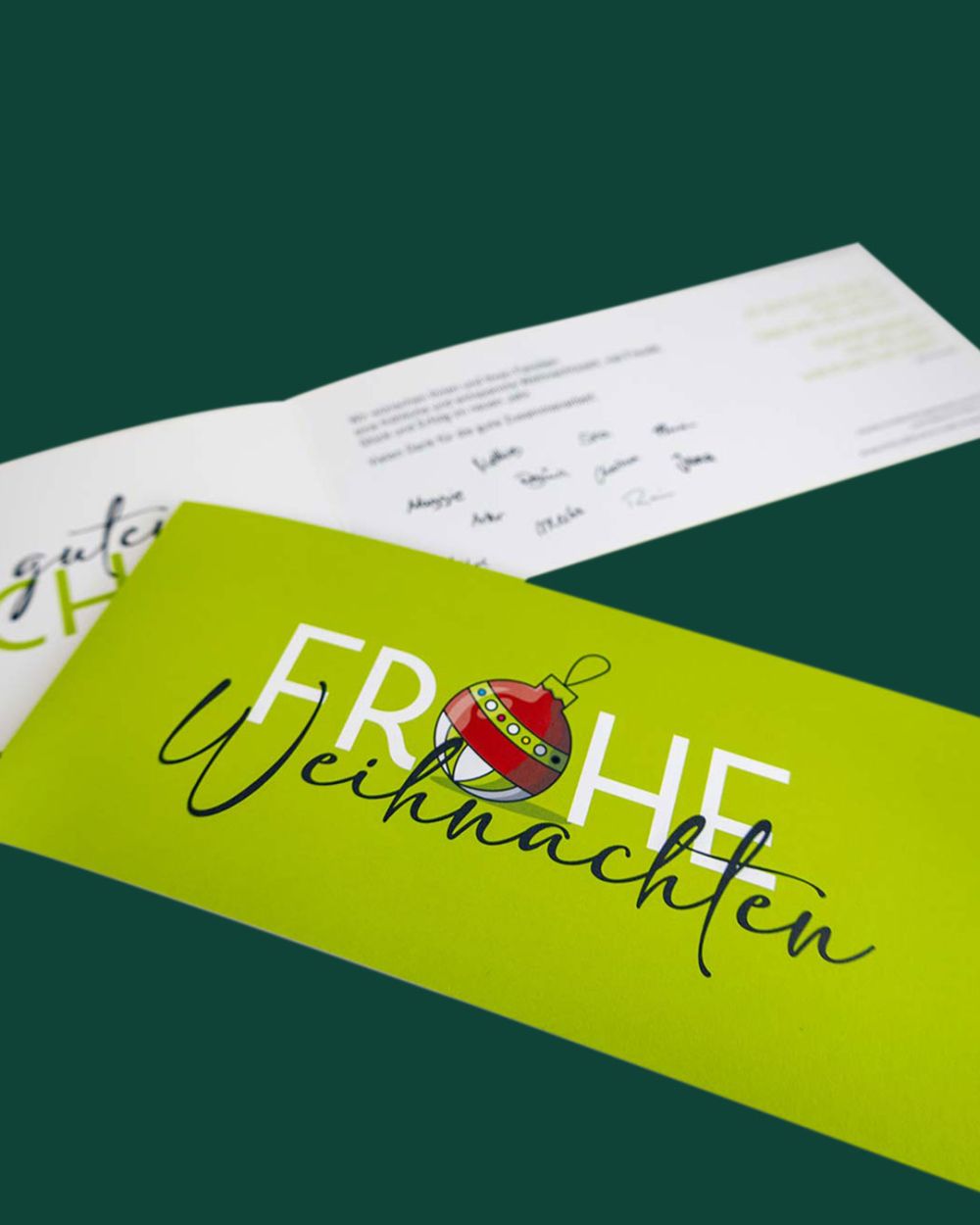 Weihnachtskarte mit Kugel