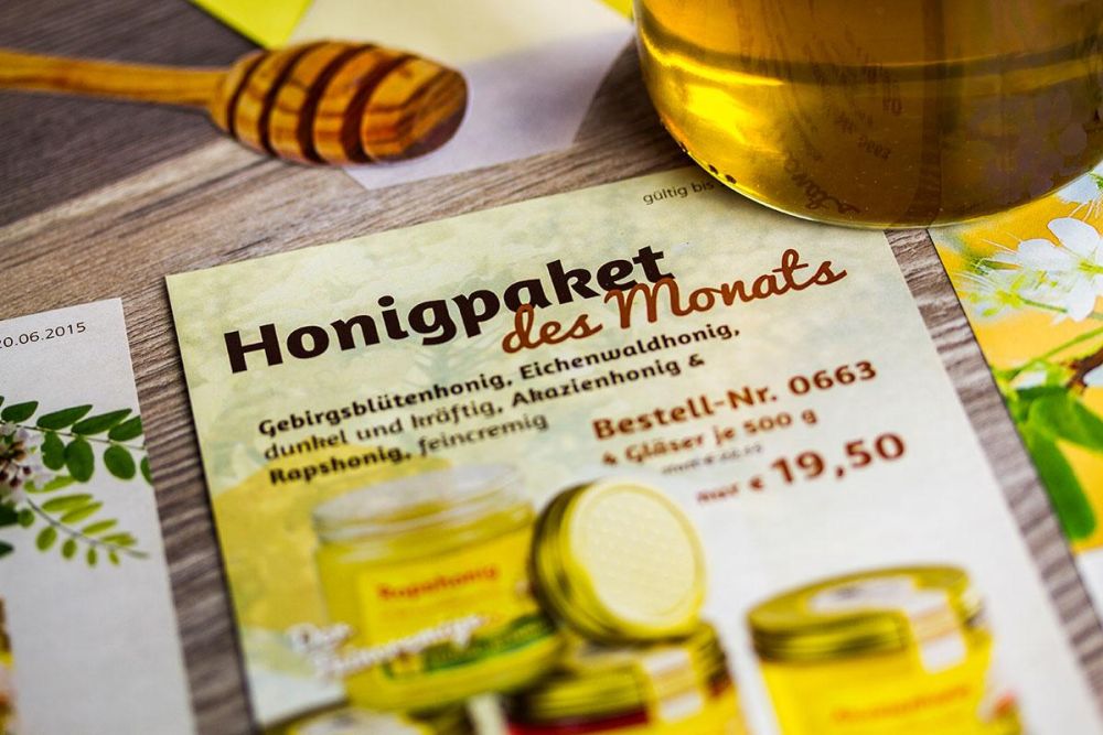 Honigpaket Flyer in neuem Corporate Design
