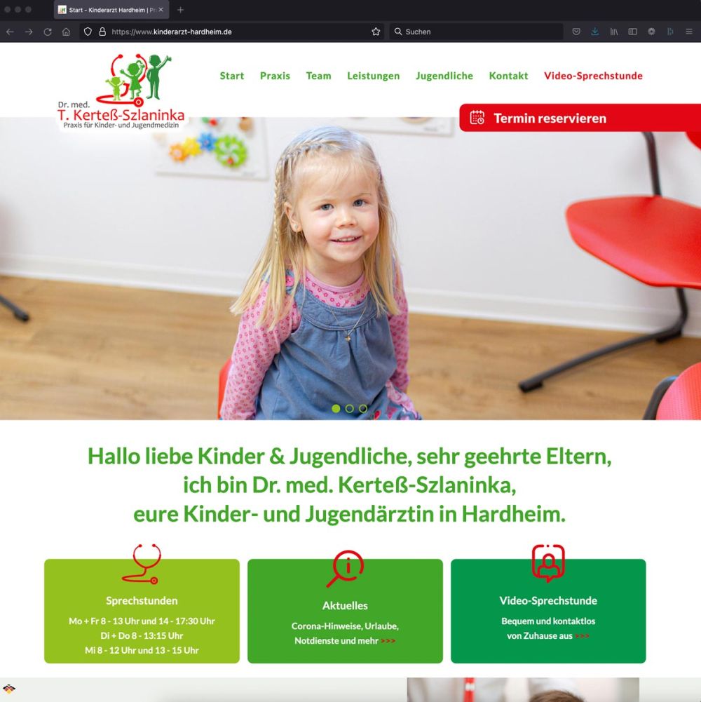 Startseite Webseite Kinderarzt Hardheim