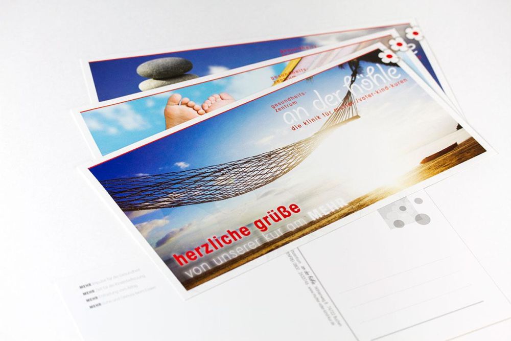 lange Postkarten vom Gesundheitszentrum an der Höhle