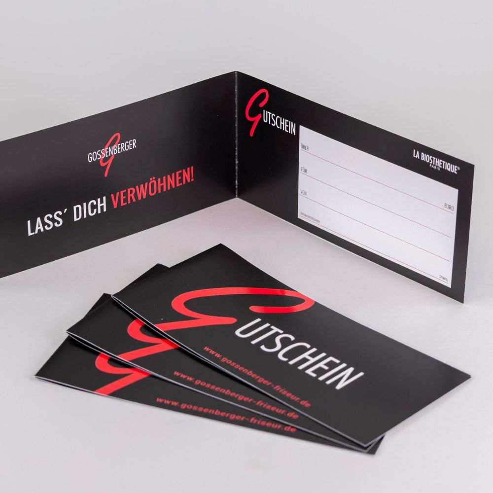 Aufgeklappter Gutschein