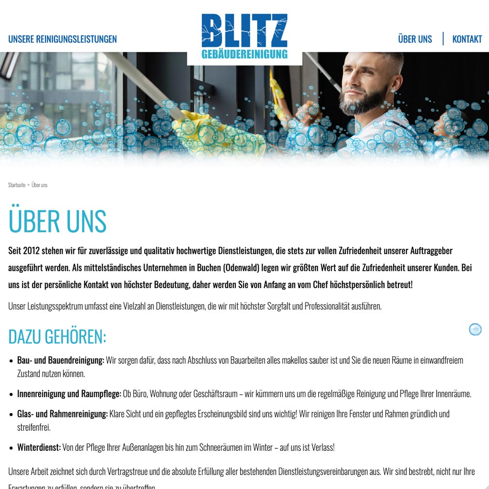 Screenshot Über uns