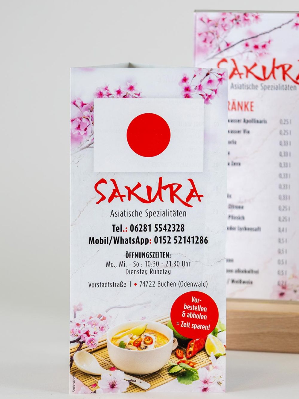 Speisekarte Asia Sakura Buchen