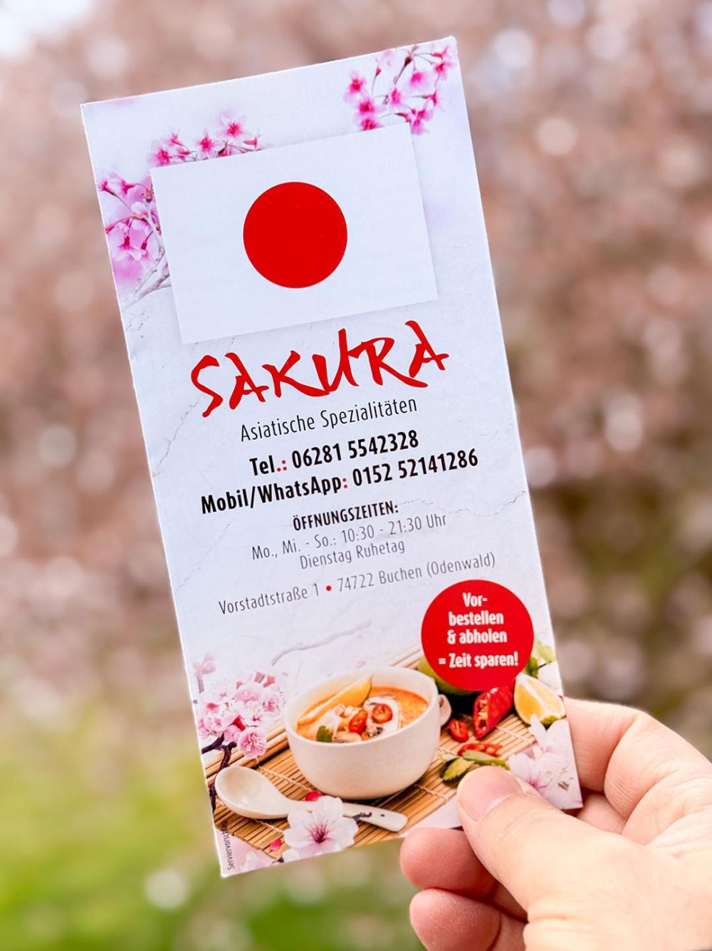 Speisekarte Asia Sakura Buchen