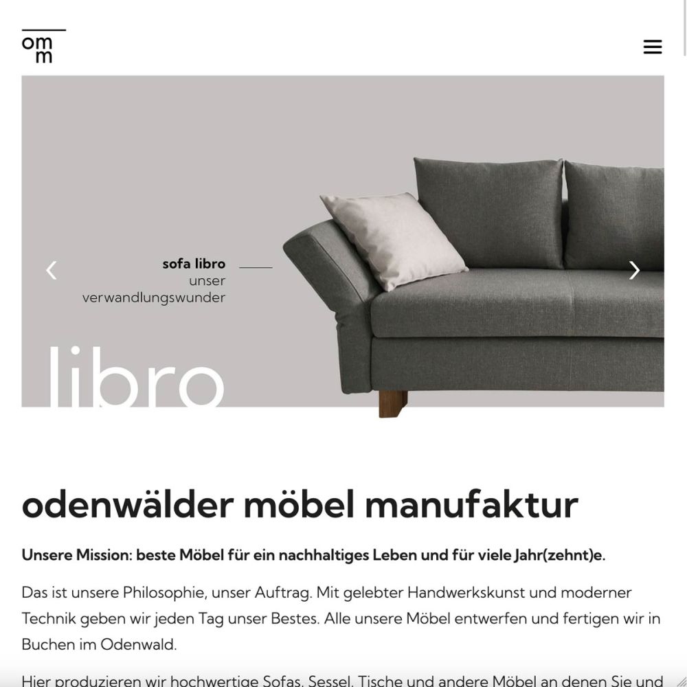 Screenshot von der Startseite