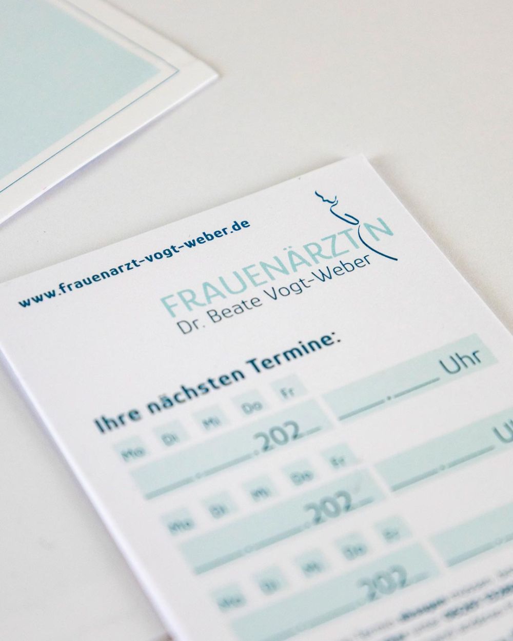 Terminkärtchen Frauenarztpraxis Vogt-Weber