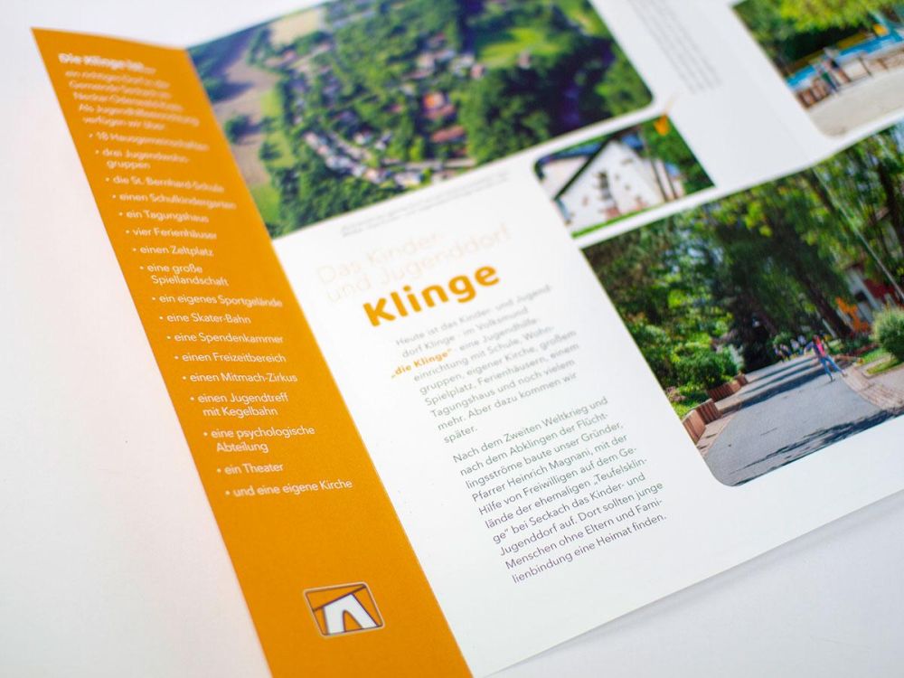 Klappflyer Inhalt Kinder- und Jugenddorf Klinge