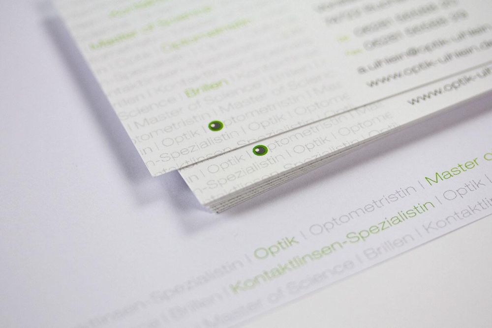 Details auf Visitenkarte und Briefpapier 