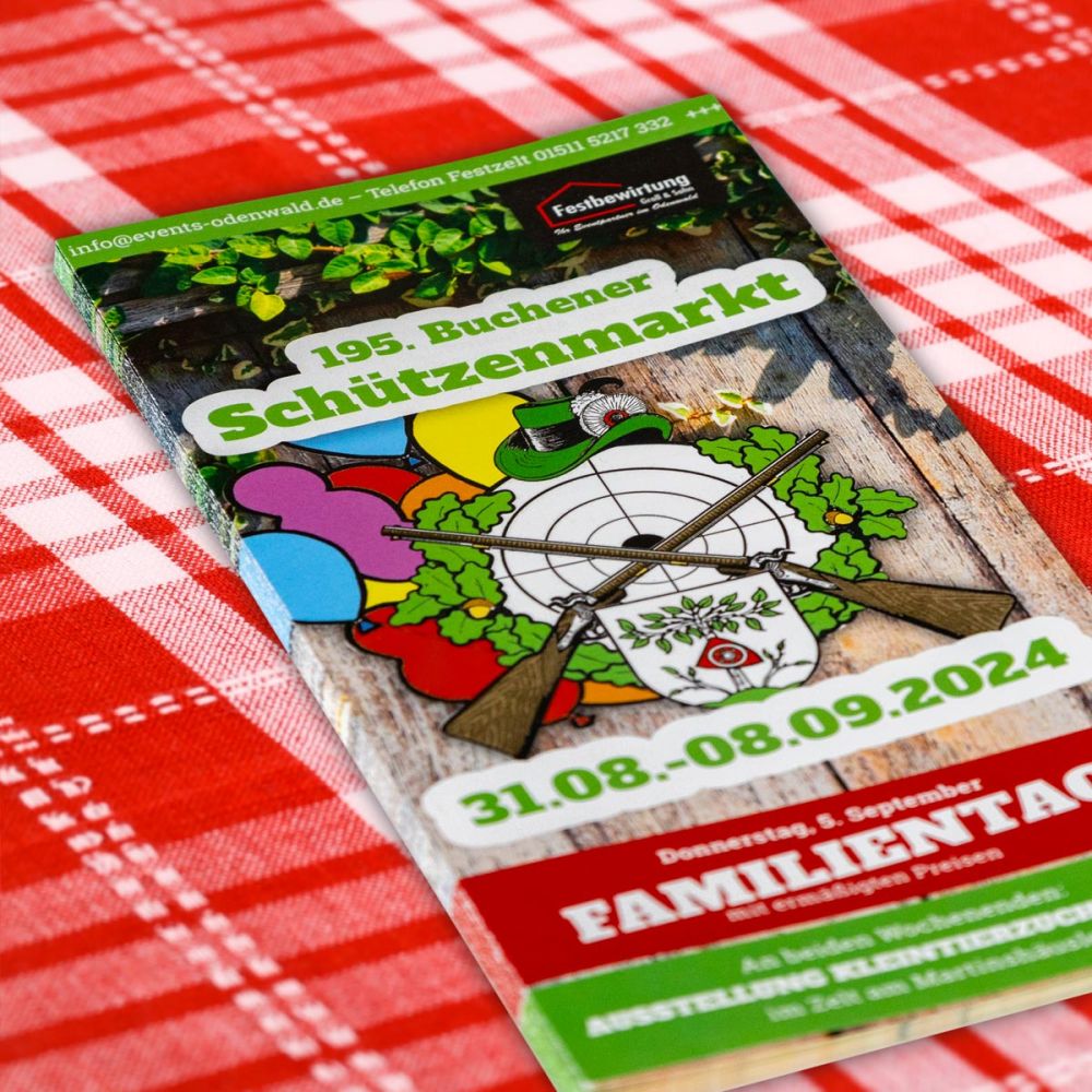 Flyer auf dem Schützenmarkt Buchen