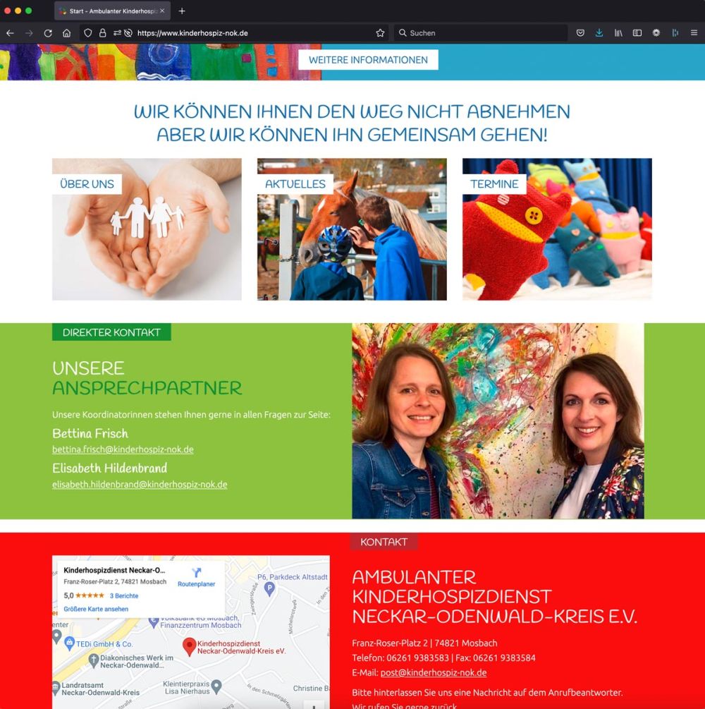 Screenshot Ansprechpartner