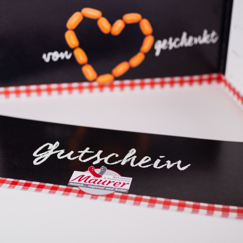 Gutscheindesigns für die Metzgerei Maurer