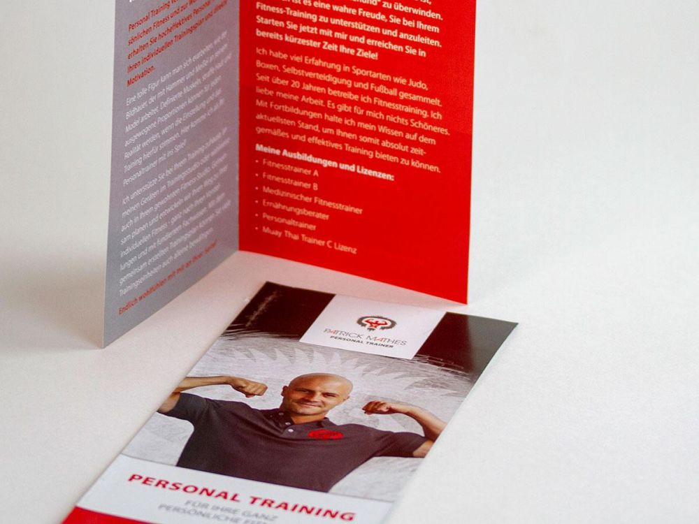 Klappflyer für Mathes Personaltraining