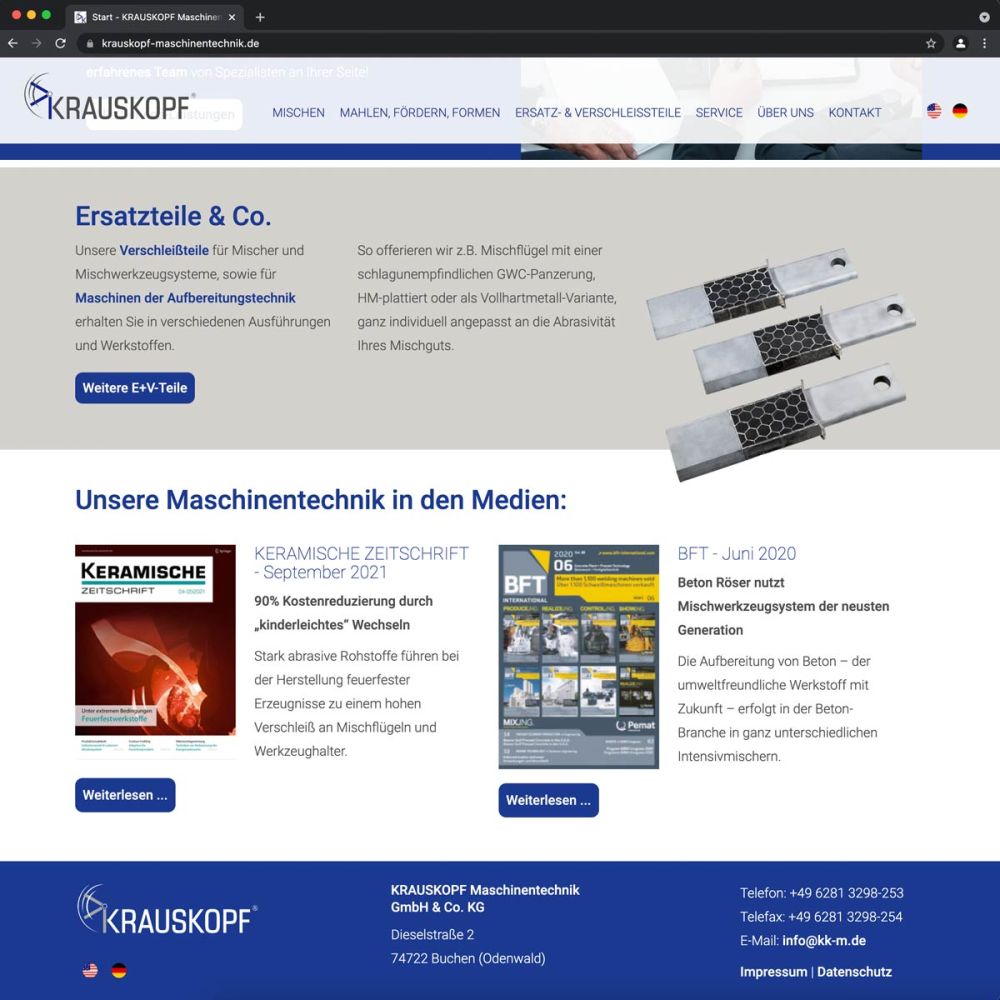 Screenshot Medienbereich