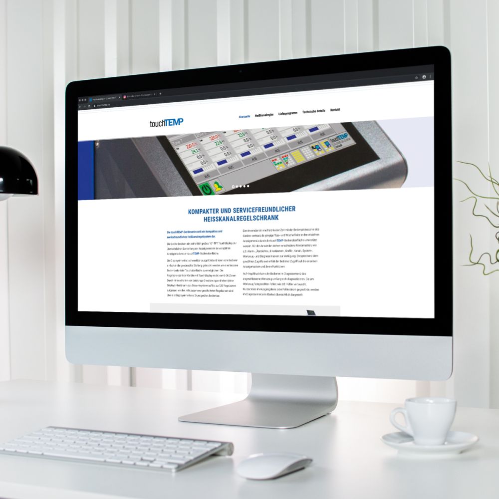 Webseite touchTEMP auf einem iMac