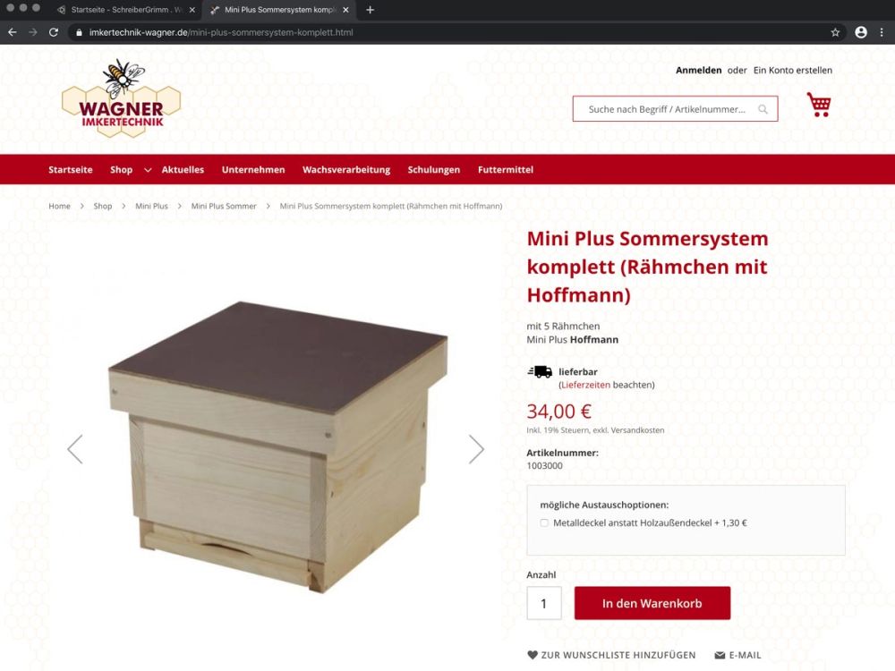 Produkt Details Wagner Imkertechnik