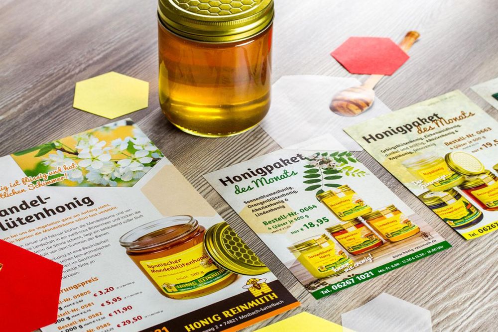 Flyer für Honig Reinmuth in neuem Corporate Design