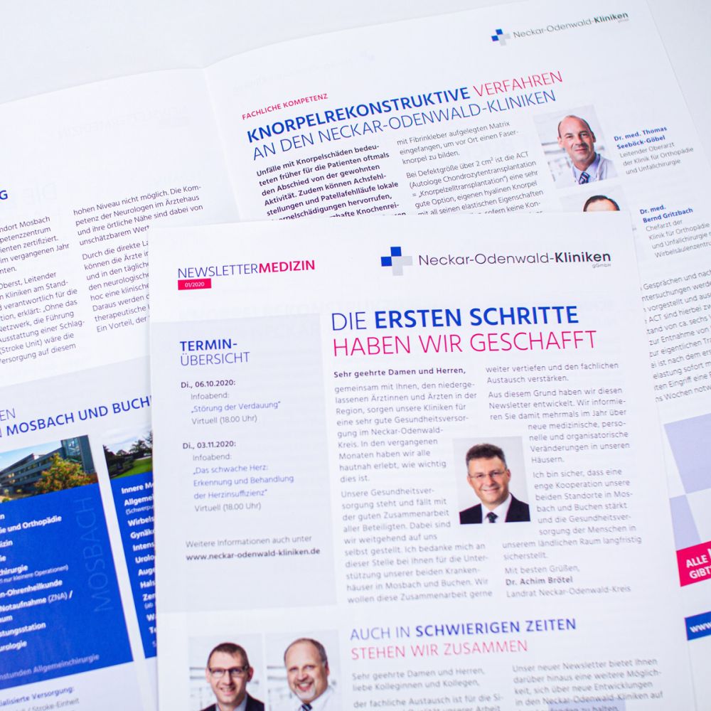Flyer und Broschüre Neckar-Odenwald-Kliniken