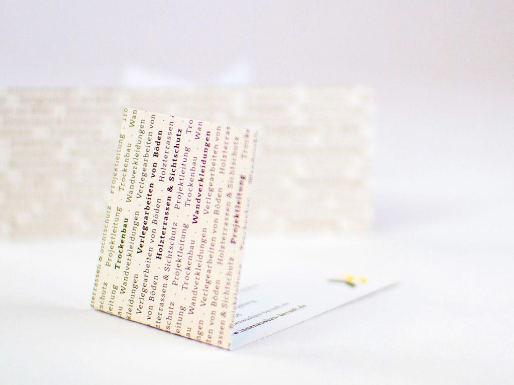 Klappvisitenkarte außenseite Innenausbau Berndt