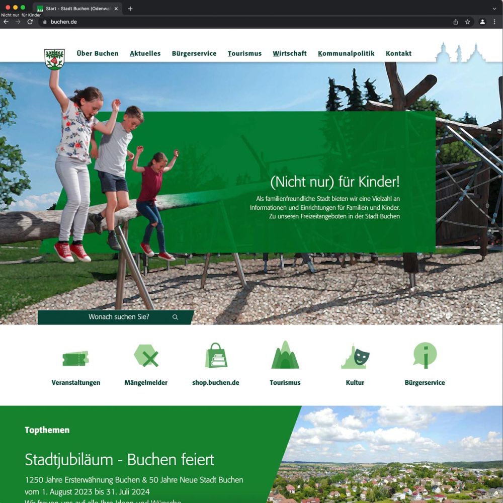 Screenshot Startseite