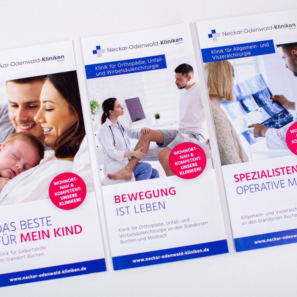 Titelseite der Flyer für die Neckar-Odenwald-Kliniken