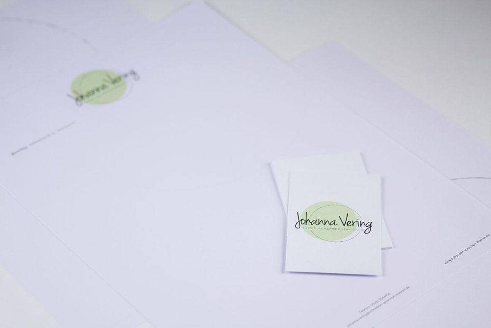 Briefpapier und Visitenkarte für Johanna Vering